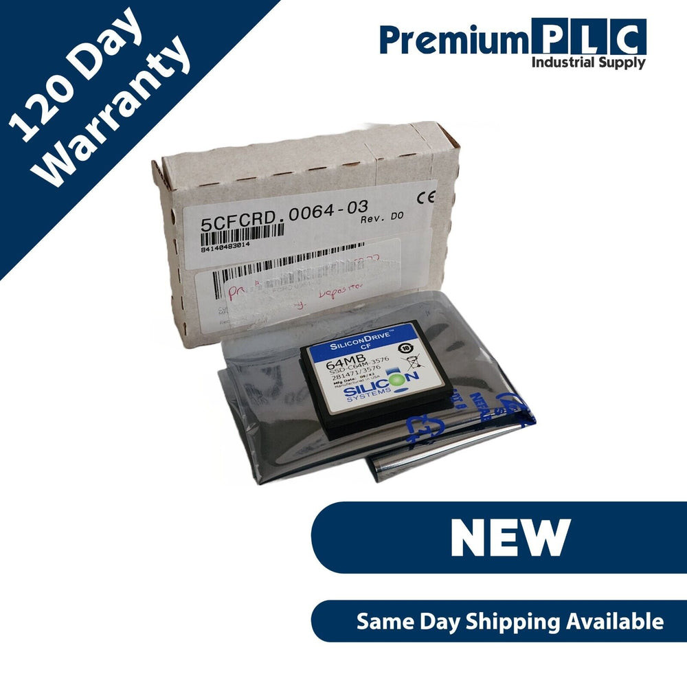 NEW B&R AUTOMATION 5CFCRD.0064-03 REV. D0 CompactFlash MEMORY CARD  (SLC) 64MB