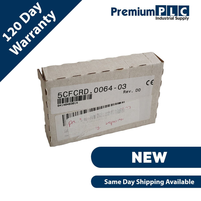 NEW B&R AUTOMATION 5CFCRD.0064-03 REV. D0 CompactFlash MEMORY CARD  (SLC) 64MB