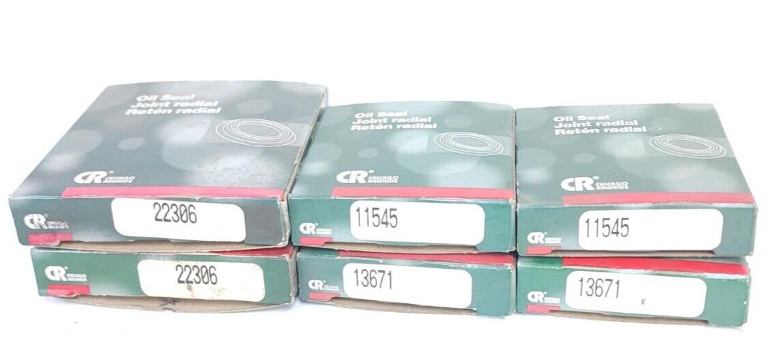 LOT OF 6 NIB CHICAGO RAWHIDE OIL SEALS 22306, 11545, 13671