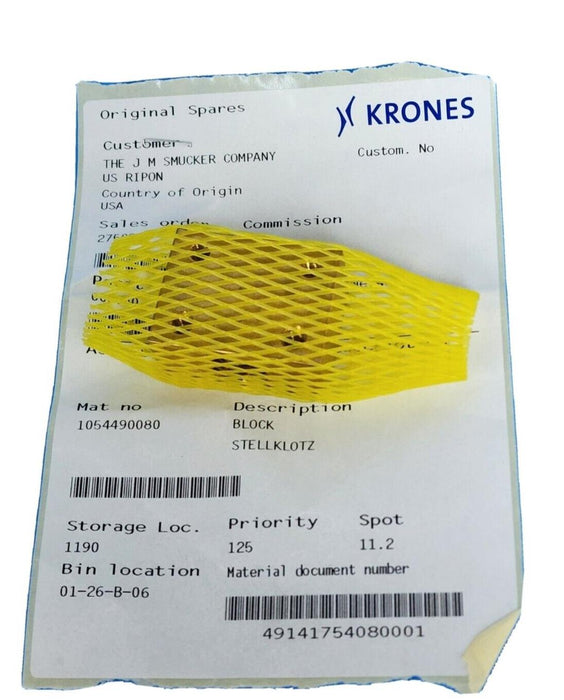 NEW KRONES 1-054-49-008-0 BLOCK 1054490080
