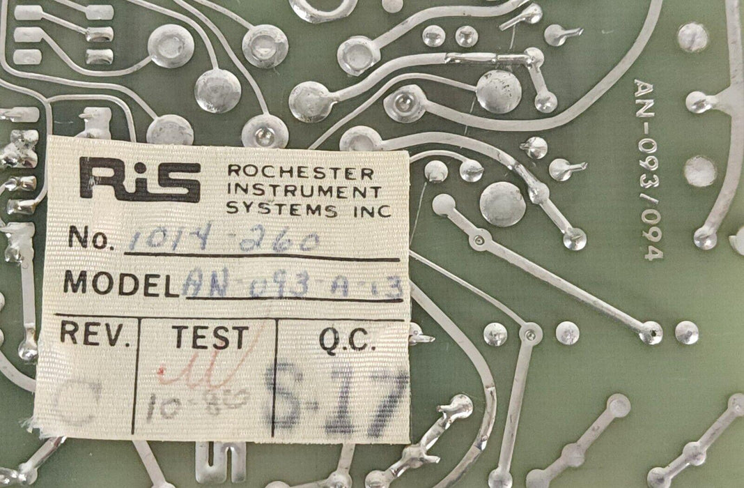 ROCHESTER INSTRUMENT SYSTEMS AN-093A-13 / AN093A13 REV. C CIRCUIT 1014-260BOARD