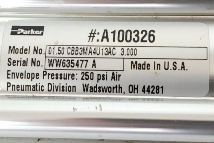 PARKER MODEL NO. C1.50 CBB3MA4U13AC 3.000 CYLINDER A100326