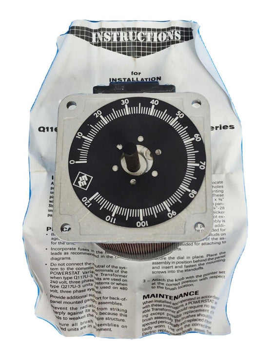NEW SUPERIOR ELECTRIC Q117U POWERSTAT VARIABLE TRANSFORMER 1.6kVA 13A MAX
