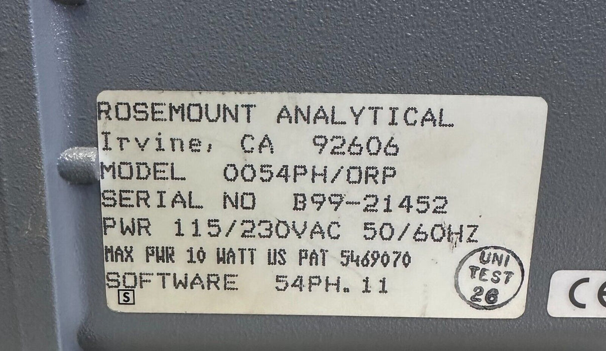 ROSEMOUNT 0054PH/ORP / 0054PHORP MODEL 54 ANALYZER CONTROLLER 115/230VAC 50/60Hz