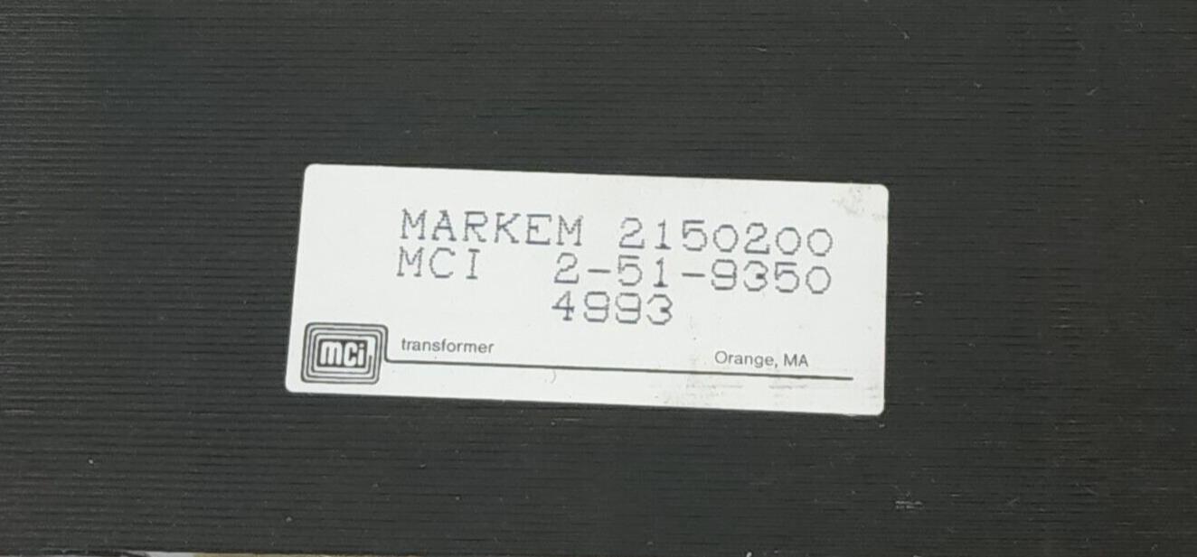 MARKEM 2150200 CONTROL TRANSFORMER MCI 2-51-9350