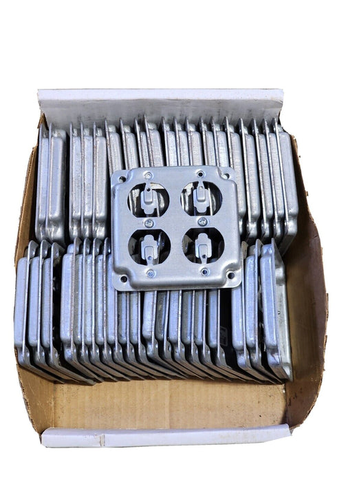 LOT OF 38 NEW STEEL CITY RS 8 STEEL 2-GANG DUPLEX OUTLET/RECEPTACLE COVER, 1/2"