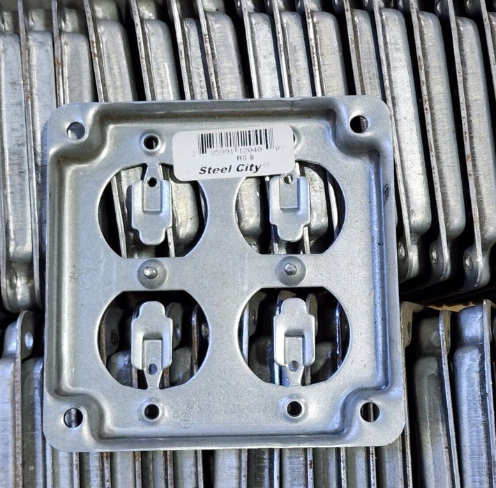 LOT OF 38 NEW STEEL CITY RS 8 STEEL 2-GANG DUPLEX OUTLET/RECEPTACLE COVER, 1/2"