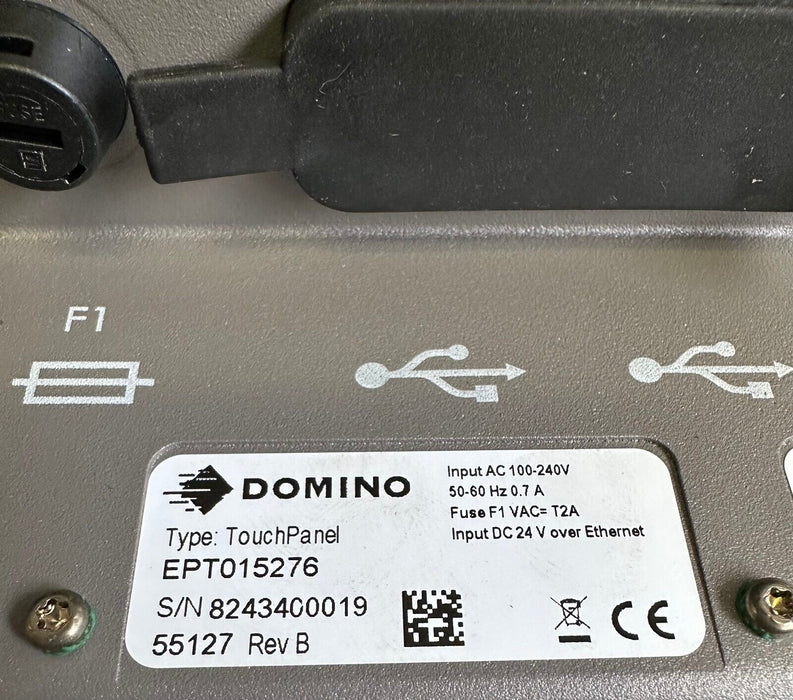 NEW DOMINO EPT015276 WINDOWS TOUCH PANEL 100-240V 50/60Hz REV. B BLUE/GRAY