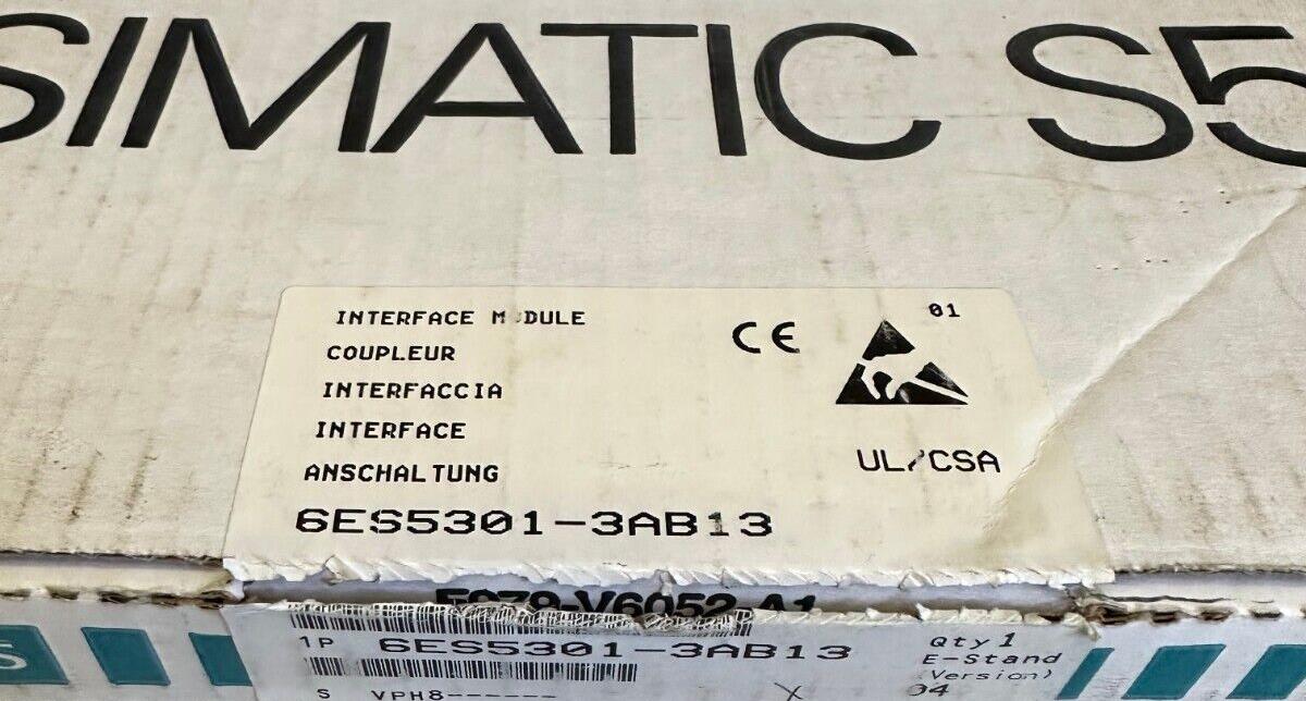 NEW SIEMENS 6ES5301-3AB13 / 6ES53013AB13 SIMATIC S5 INTERFACE MODULE
