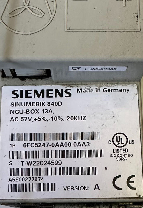 SIEMENS 6FC5247-0AA00-0AA3 / 6FC52470AA000AA3 SINUMERIK 840D HOUSING NCU-BOX 13A