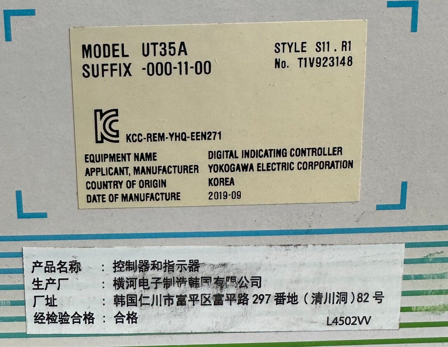 NEW YOKOGAWA UT35A-000-11-00 / UT35A0001100 DIGITAL INDICATING CONTROLLER UT35A