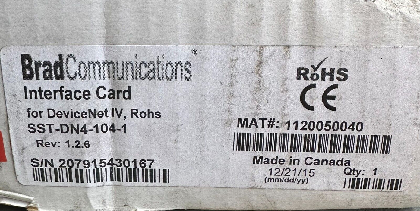 NEW MOLEX BradCommunications SST-DN4-104-1 / SSTDN41041 DeviceNet INTERFACE CARD