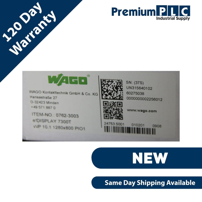 NEW WAGO 762-3003 / 7623003 10.1" e!DISPLAY 7300T SERIES WEB PANEL TOUCHSCREEN