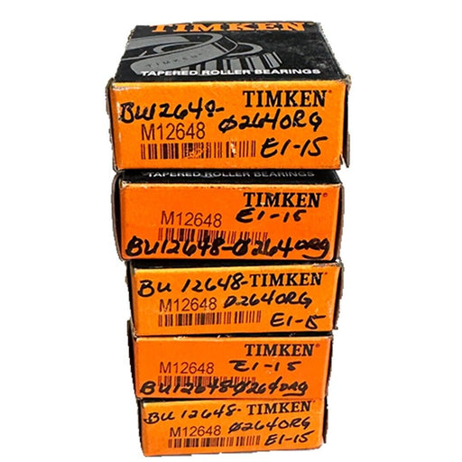 5 NEW TIMKEN M12648 CONE TAPERED ROLLER BEARINGS .875'' INTERNAL DIA