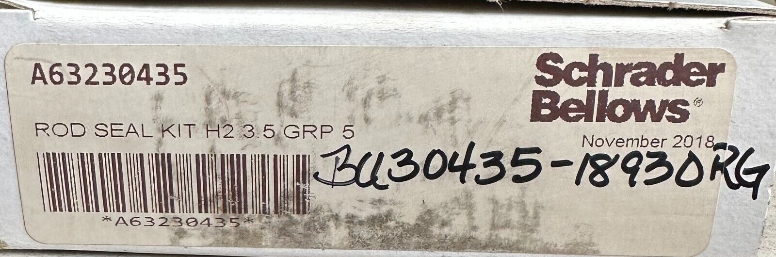 NEW SCHRADER BELLOWS A63230435 ROD SEAL KIT H2 3.5 GRP 5