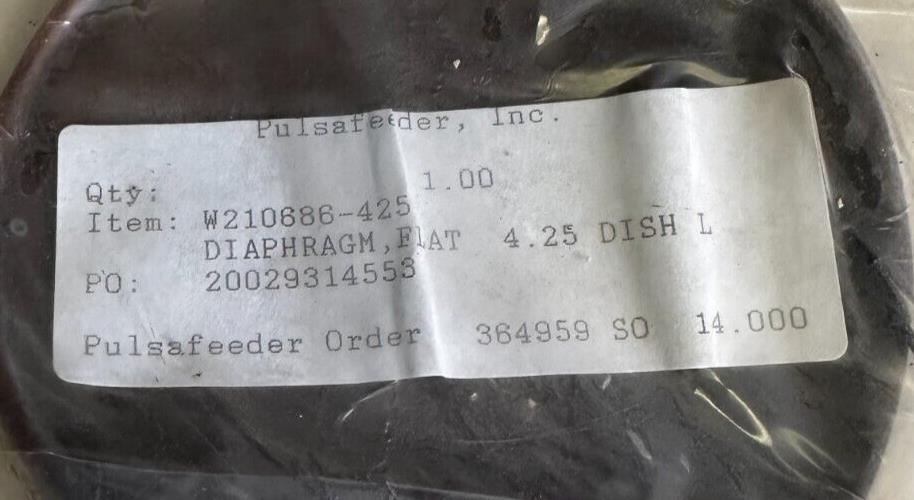 NEW PULSAFEEDER INC W210686-425 / W210686425 DIAPHRAGM KIT 364959