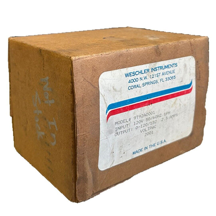 NEW GE WESCHLER INSTRUMENTS 9T92A0001 VARIABLE TRANSFORMER 120V 50/60Hz 1PH