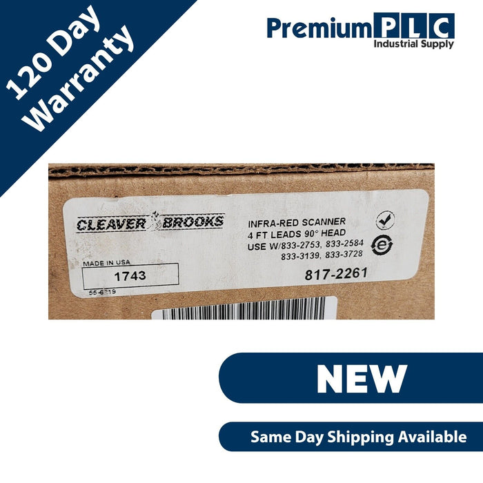 NEW CLEAVER-BROOKS 817-2261 / 8172261 INFA-RED SCANNER 4FT LEADS 90° HEAD