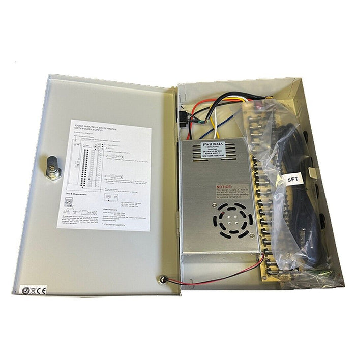 NEW SIGNALVOX PWR1824A 18CH/24A POWER SUPPLY 110VAC/12VDC 2A*10CH+.5A*8CH