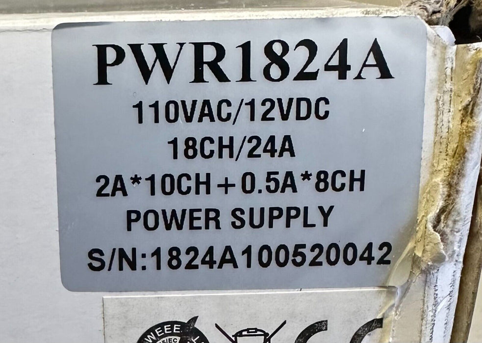NEW SIGNALVOX PWR1824A 18CH/24A POWER SUPPLY 110VAC/12VDC 2A*10CH+.5A*8CH
