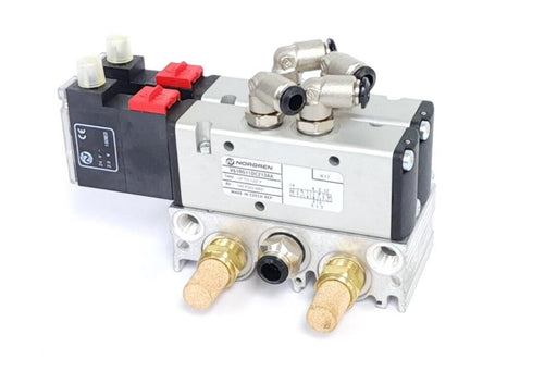 LOT OF 2 NEW NORGREN V61R511DC213AA VALVES WITH MANIFOLD ASSEMBLY