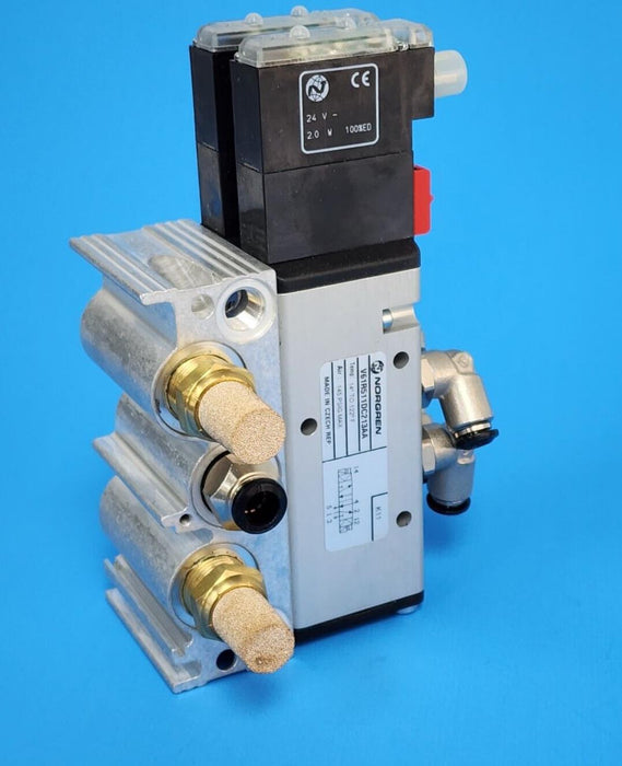 LOT OF 2 NEW NORGREN V61R511DC213AA VALVES WITH MANIFOLD ASSEMBLY