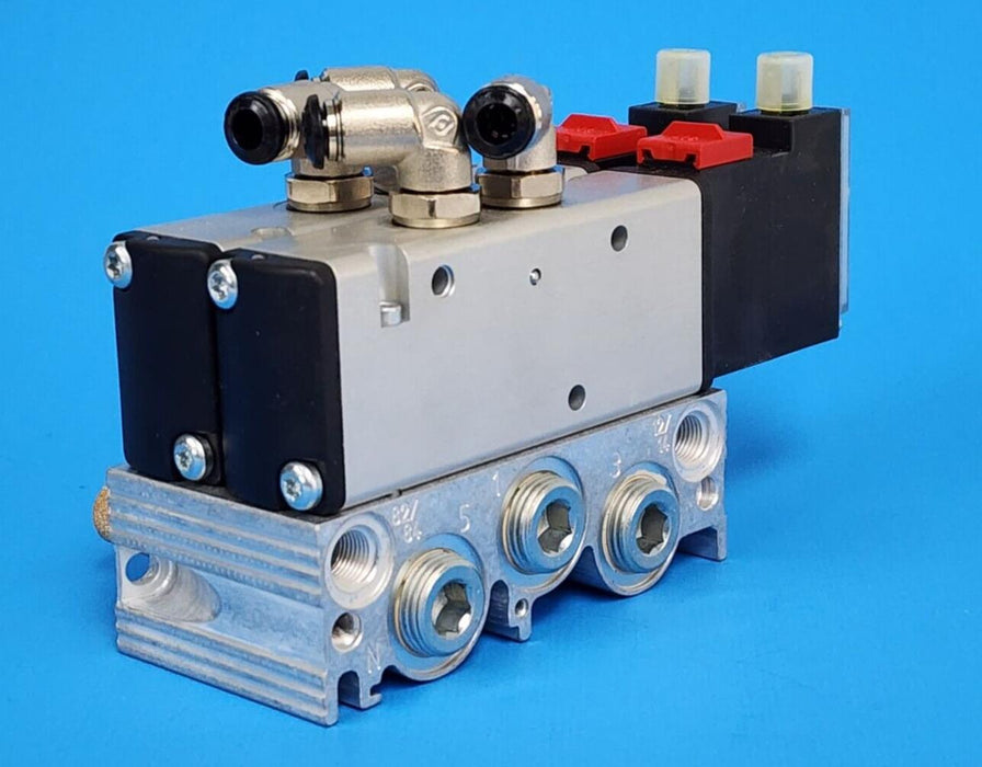 LOT OF 2 NEW NORGREN V61R511DC213AA VALVES WITH MANIFOLD ASSEMBLY