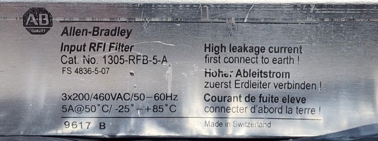 ALLEN BRADLEY 1305-RFB-5-A RFI FILTER INPUT 200-460 VAC