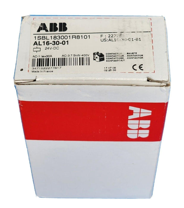 NIB ABB 1SBL183001R8101 CONTACTOR 24V-DC AL16-30-01