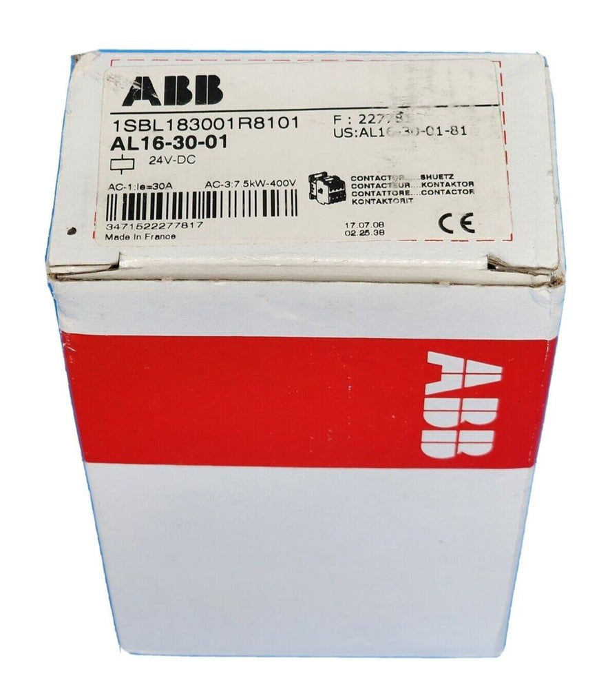 NIB ABB 1SBL183001R8101 CONTACTOR 24V-DC AL16-30-01