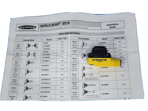 NIB BANNER QS18RPH6LPQ8 PHOTOELECTRIC SENSOR 81541, 10-30VDC