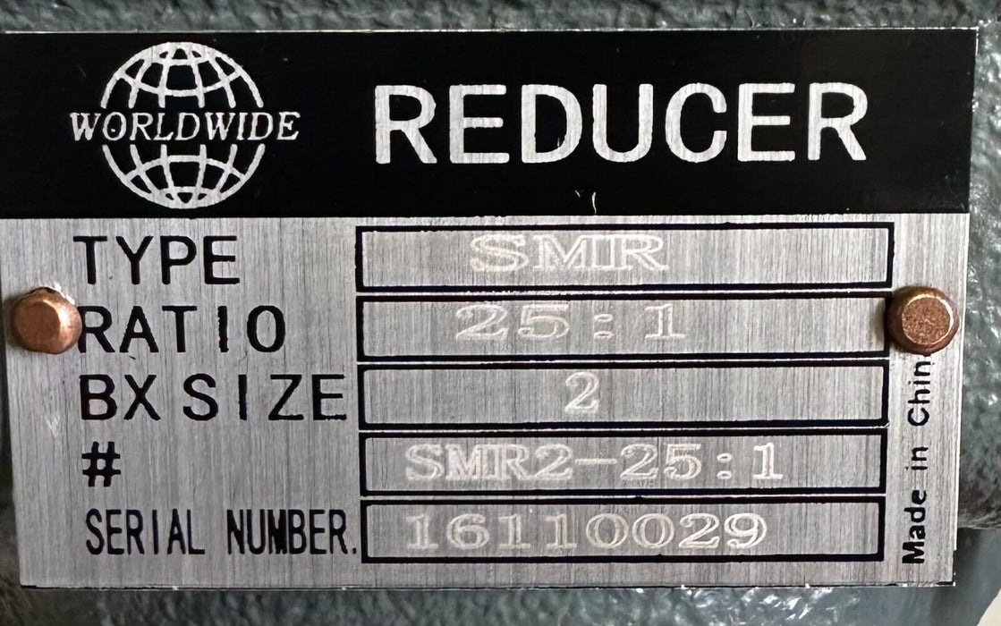 NEW WORLDWIDE SMR2-25:1 / SMR2251 SMR SHAFT MOUNTED REDUCER 25:1 RATIO BX SIZE 2