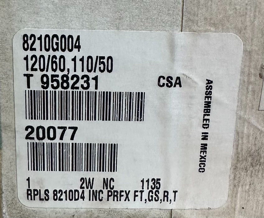 NEW ASCO 8210G004 RedHat II SOLENOID VALVE 120/60 110/50 20077 T 958231 2W NC