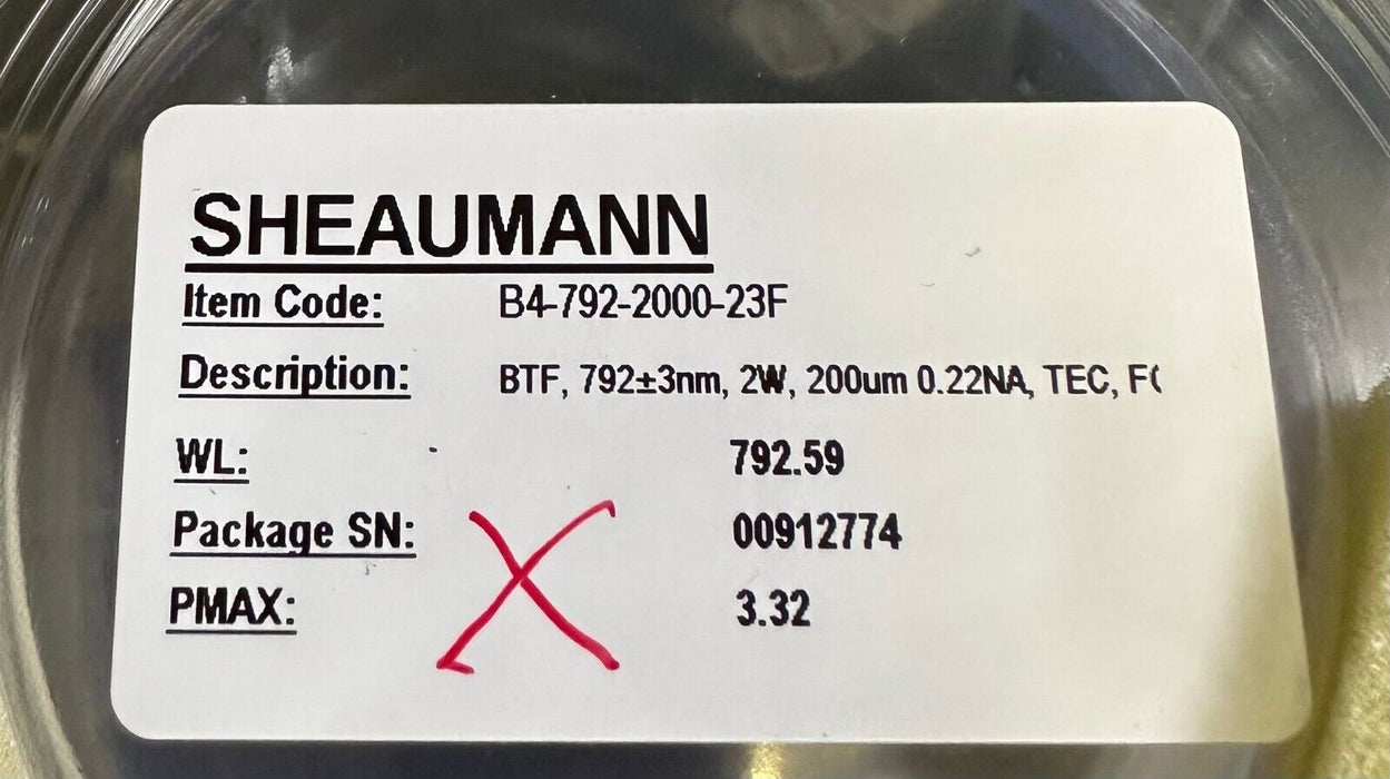 SHEAUMANN B4-792-2000-23F / B4792200023F LASER DIODE BTF 792+3nm 2W 200um TEC