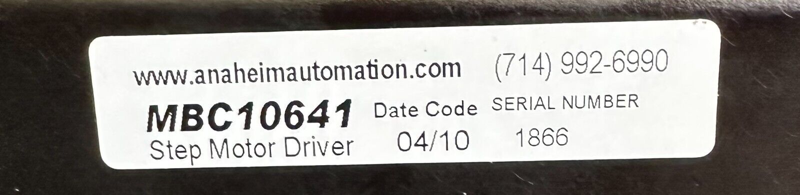 NEW ANAHEIM AUTOMATION MBC10641 STEP MOTOR DRIVER 20-60VAC OR 30-85VDC 1.5-10A