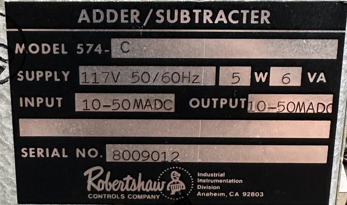 NEW ROBERTSHAW 574-C / 574C ADDER / SUBTRACTER DRIVE 117V 50/60Hz 5W 6VA