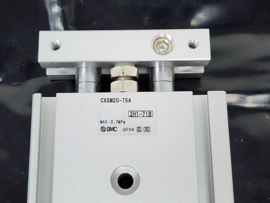 NIB SMC CXSM20-75A GUIDED CYLINDER PNUEMATIC DUAL ROD SLIDE BEARING CXSM2075A