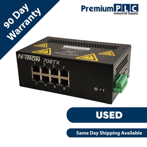 RED LION N-TRON 708TX INDUSTRIAL ETHERNET SWITCH 8-PORT 110/100BaseTX RJ-45