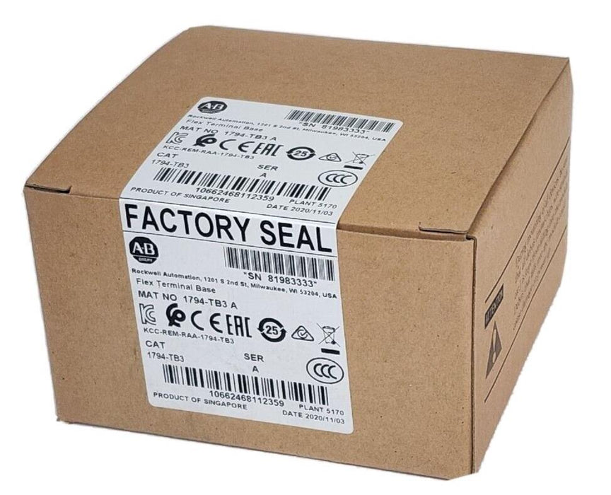 FACTORY SEALED ALLEN BRADLEY 1794-TB3 SER. A FLEX TERMINAL BASE 1794TB3