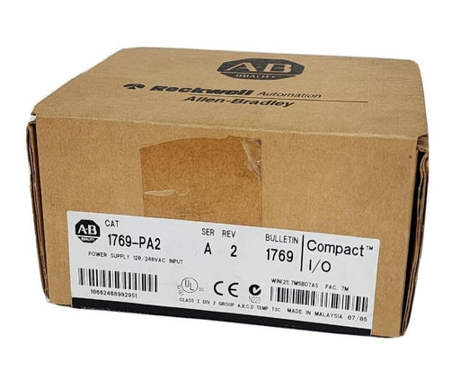 NIB ALLEN BRADLEY 1769-PA2 SER. A REV. 2 POWER SUPPLY 120/240VAC COMPACT I/O