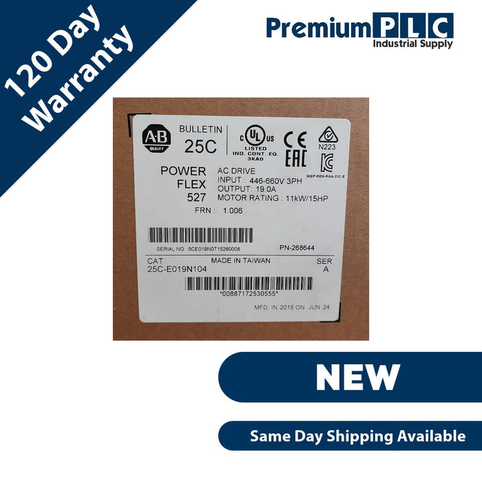 NEW ALLEN BRADLEY 25C-E019N104 /A PowerFlex 527 11kW/15HP AC DRIVE 25CE019N104