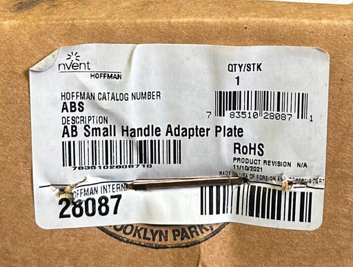 NEW HOFFMAN NVENT 28087 AB SMALL HANDLE ADAPTER PLATE ABS