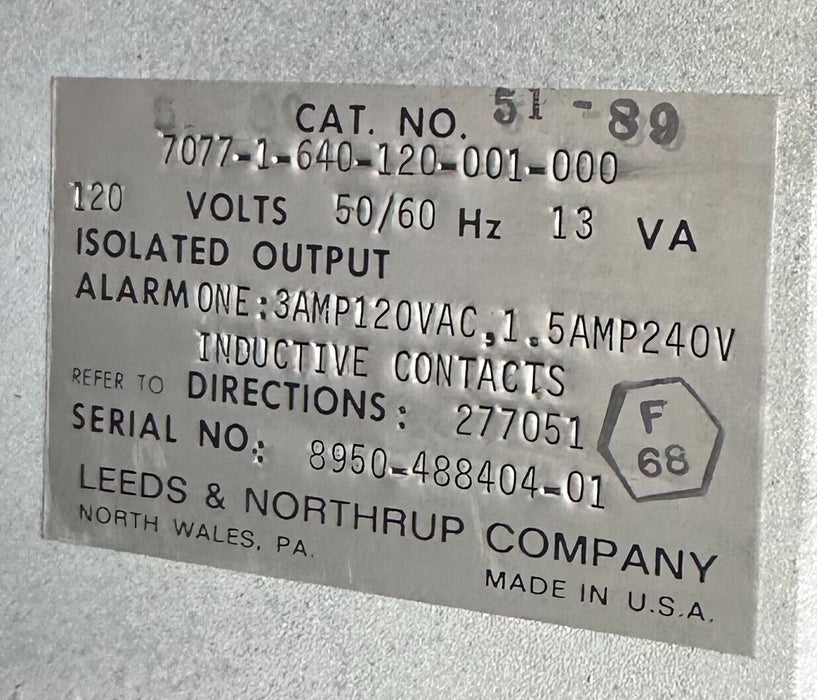 NEW LEEDS & NORTHRUP 7077-1-640-120-001-000 / 70771640120001000 SODIUM HYDROXIDE