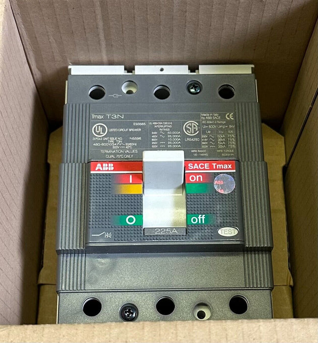 NEW ABB SACE Tmax T3 N 225 CIRCUIT BREAKER 225A 3-POLE T3N225TW 1SDA053566R1