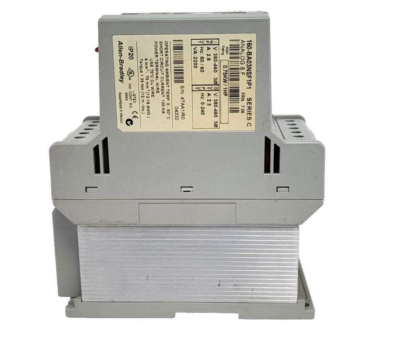 ALLEN BRADLEY 160-BA03NSF1P1 SER. C VARIABLE SPEED DRIVE 0.75KW/1HP