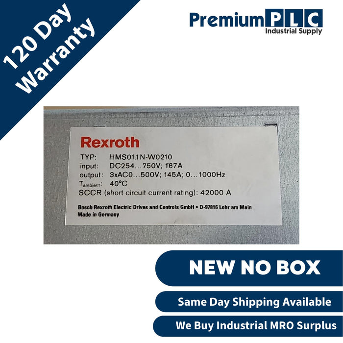 NEW BOSCH REXROTH HMS01.1N-W0210-A-07-NNNN SINGLE-AXIS INVERTER R911295328