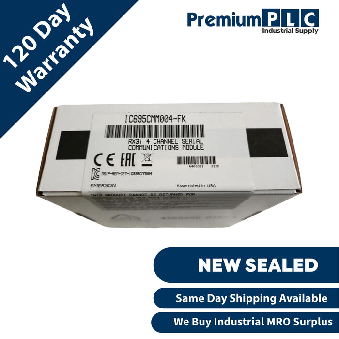 NEW F/S EMERSON GE FANUC IC695CMM004-FK PACSystems RX3i 4-C SERIAL COMM. MODULE