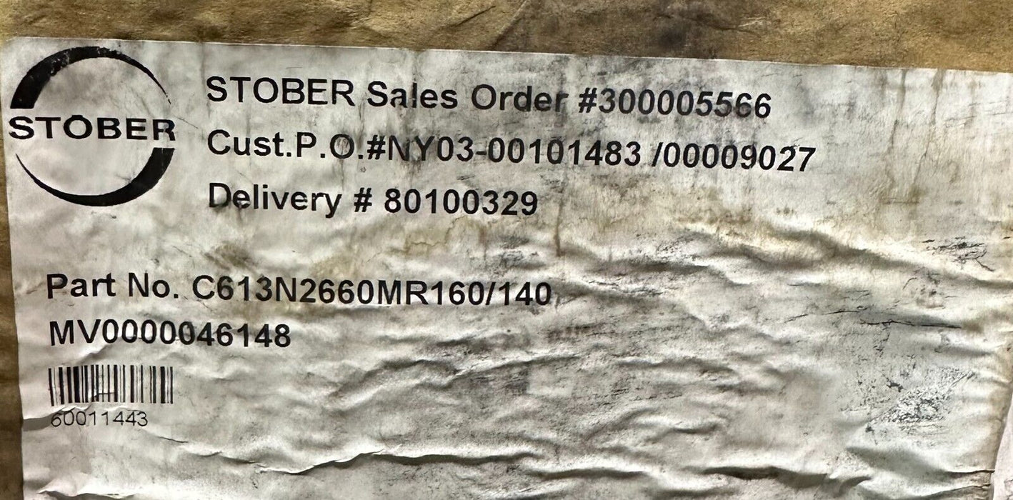 NEW STOBER C613N2660MR160/140 GEAR DRIVE MV0000046148 1.26HP/0.94kW 6.6RPM