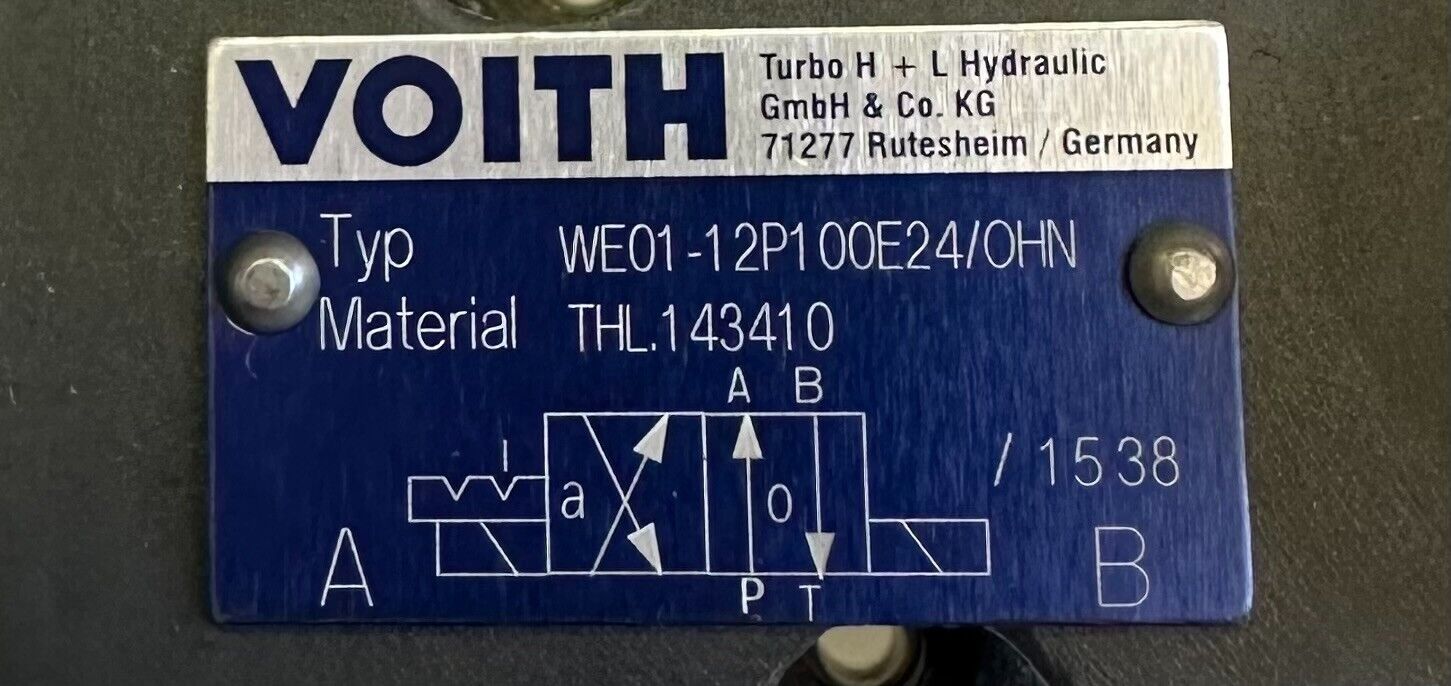 NEW VOITH WE01-12P100E24/OHN / WE0112P100E24OHN HYDRAULIC VALVE THL 143410