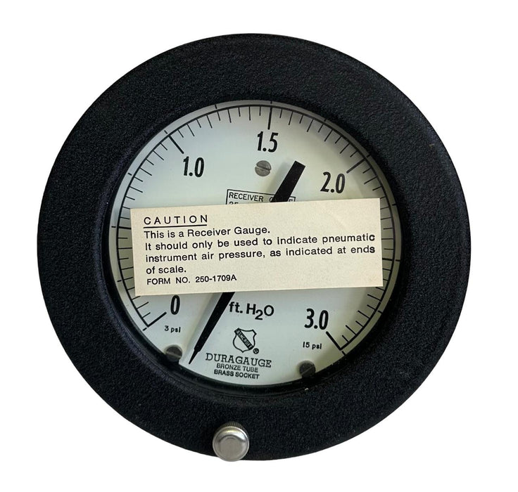 NEW ASHCROFT 45 1377 AS 02B 3/15 & 0/3 FT H20 RECEIVER GAUGE 1GA39973-014